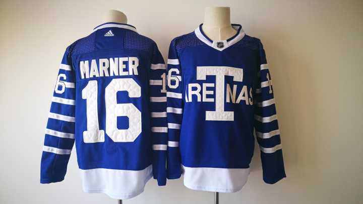 Men 2017 NHL Toronto Maple Leafs #16 Marner Adidas blue jersey->toronto maple leafs->NHL Jersey